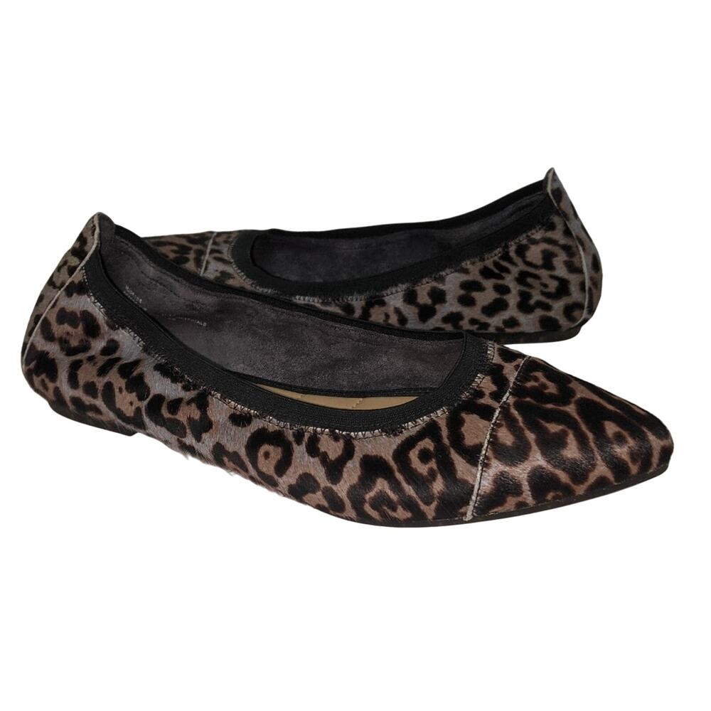 Me Too Arianna Ballet Flat Animal Print Calf Hair Leather Size 10